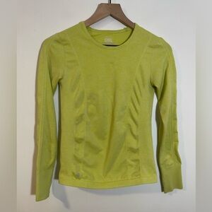 Athleta Girl Solid Tracker Long Sleeve Color: Wild Lime Heather Size M/8-10